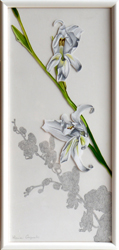 L'orchidea nascosta. Pittura su plexiglass e grafite su tavola