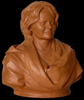 Elsa Morante; terracotta patinata